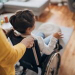 Mom with her disabled daughter